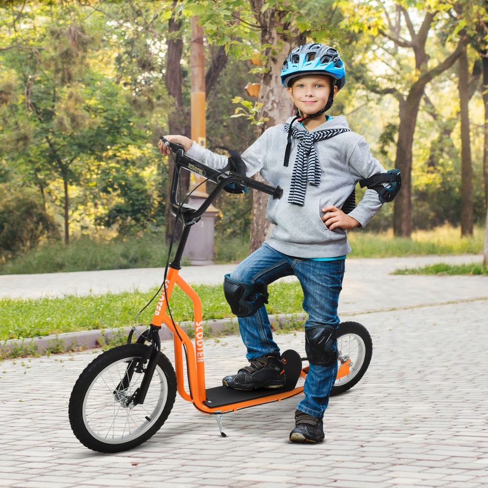Παιδικό σκούτερ από 5 ετών scooter city scooter παιδικό σκούτερ kickboard με ελαστικά πεπιεσμένου αέρα 16/12 ιντσών πορτοκαλί 135 x 58 x 88-94 cm