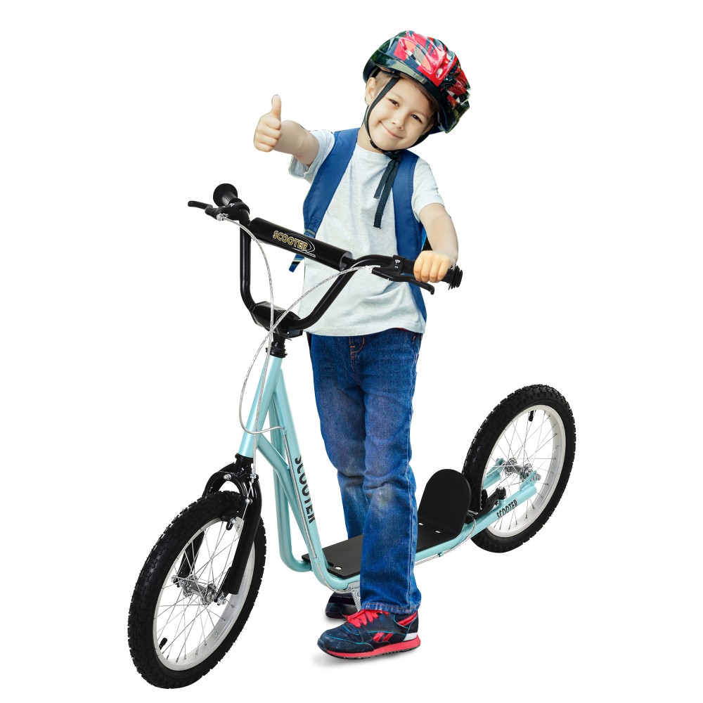 Παιδικό σκούτερ με φρένο, ρυθμιζόμενο ύψος, ελαφριά κατασκευή, γαλάζιο