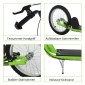 Παιδικό σκούτερ, σκούτερ πόλης, kick scooter, παιδικό kickboard με πνευματικά ελαστικά και χειρόφρενο, σκούτερ για παιδιά από 5 ετών, 16 ίντσες, πράσινο, 139 x 58 x 90-96 cm