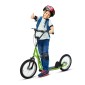 Παιδικό σκούτερ, σκούτερ πόλης, kick scooter, παιδικό kickboard με πνευματικά ελαστικά και χειρόφρενο, σκούτερ για παιδιά από 5 ετών, 16 ίντσες, πράσινο, 139 x 58 x 90-96 cm