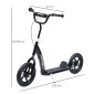 Παιδικό σκούτερ με πίσω φρένο kick scooter 12 ιντσών kick scooter city scooter για παιδιά kickboard ρυθμιζόμενο ύψος χάλυβα EVA μαύρο 120 x 52 x 80-88 cm