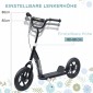 Παιδικό σκούτερ με πίσω φρένο kick scooter 12 ιντσών kick scooter city scooter για παιδιά kickboard ρυθμιζόμενο ύψος χάλυβα EVA μαύρο 120 x 52 x 80-88 cm