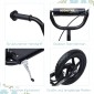 Παιδικό σκούτερ με πίσω φρένο kick scooter 12 ιντσών kick scooter city scooter για παιδιά kickboard ρυθμιζόμενο ύψος χάλυβα EVA μαύρο 120 x 52 x 80-88 cm
