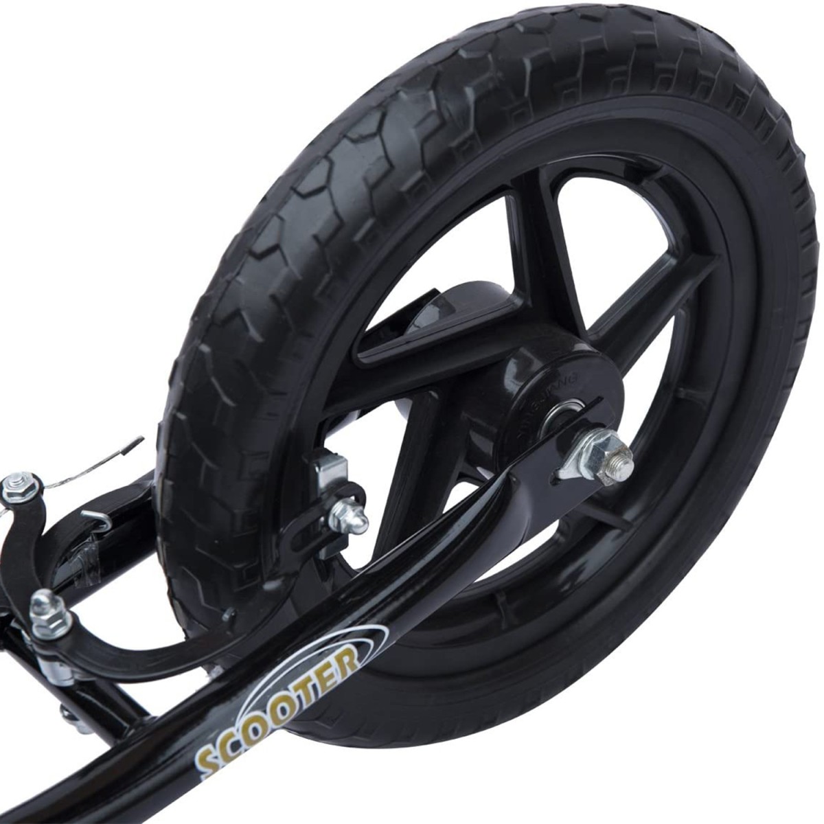 Παιδικό σκούτερ με πίσω φρένο kick scooter 12 ιντσών kick scooter city scooter για παιδιά kickboard ρυθμιζόμενο ύψος χάλυβα EVA μαύρο 120 x 52 x 80-88 cm