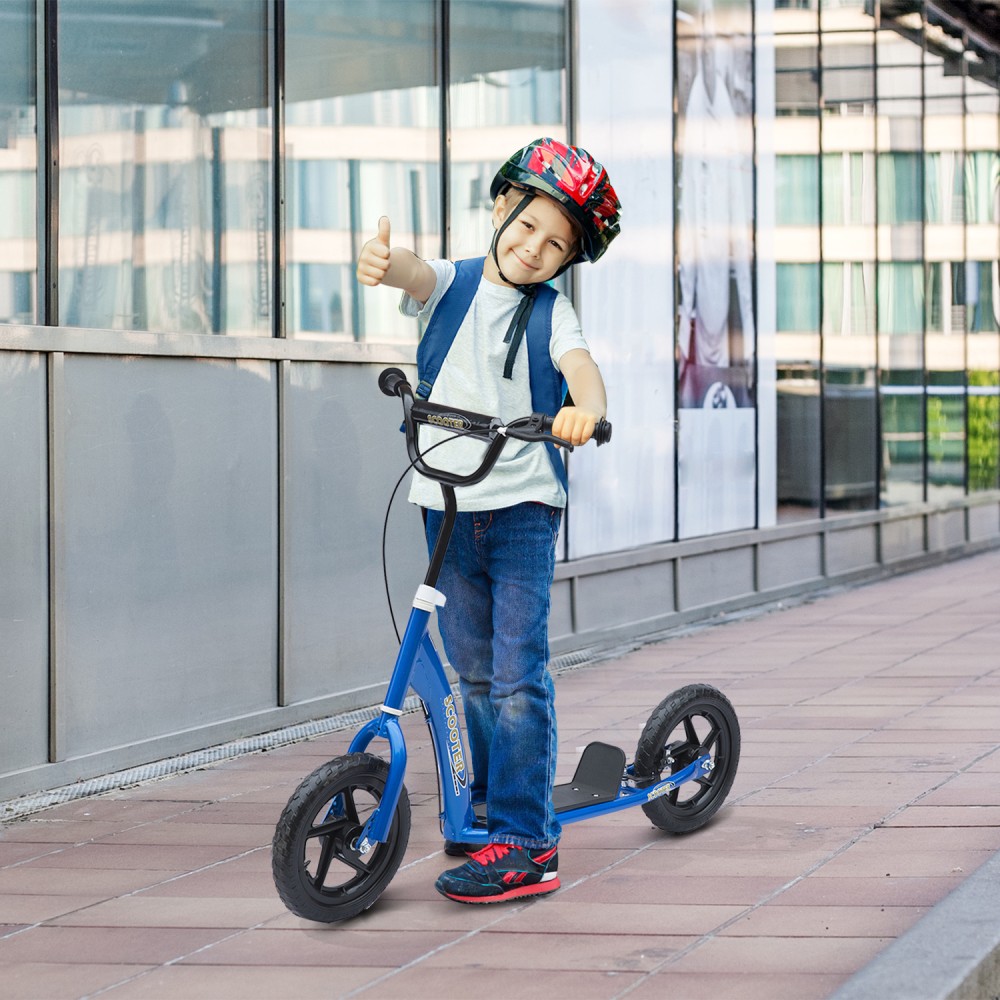 Παιδικό σκούτερ με πίσω φρένο Kick Scooter 12 ιντσών Kick Scooter City Scooter για παιδιά Kickboard Ρυθμιζόμενο Ύψος Steel EVA Blue 120 x 52 x 80-88 cm