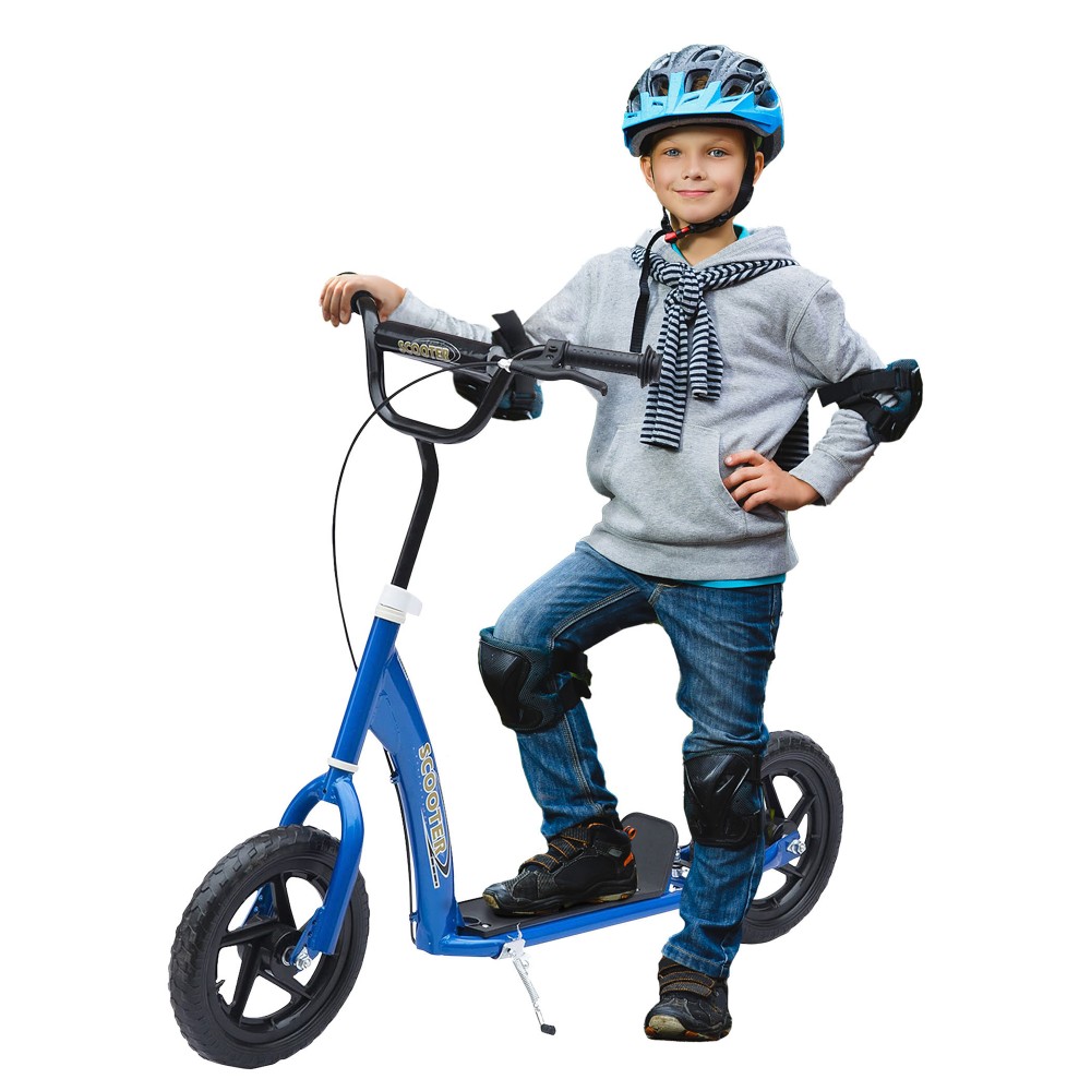 Παιδικό σκούτερ με πίσω φρένο Kick Scooter 12 ιντσών Kick Scooter City Scooter για παιδιά Kickboard Ρυθμιζόμενο Ύψος Steel EVA Blue 120 x 52 x 80-88 cm