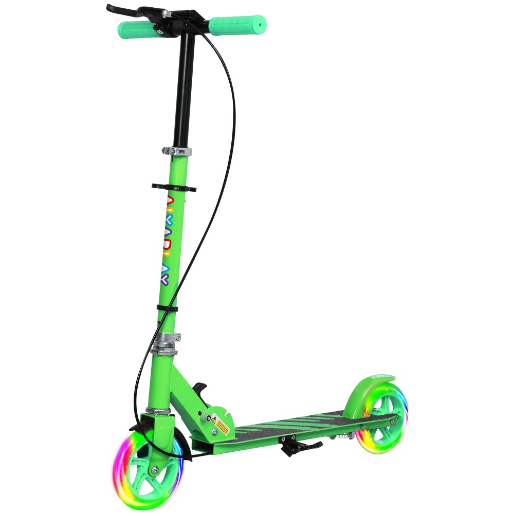 Παιδικό Scooter, Διπλά Φρένα, Μεταλλικός Σκελετός, Υποπόδιο, Πτυσσόμενο, 3-8 ετών, Πράσινο