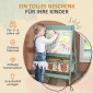Παιδικό καβαλέτο 3 σε 1 με χάρτινο ρολό, μαυροπίνακα, λευκό πίνακα, καλάθια αποθήκευσης, 54 x 46,5 x 93 cm, πράσινο