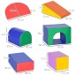 Σετ δομικά στοιχεία χυμού για παιδιά Foam Blocks Τετράγωνες σκάλες Ramp Faux Leather Πολύχρωμο