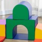 Σετ δομικά στοιχεία χυμού για παιδιά Foam Blocks Τετράγωνες σκάλες Ramp Faux Leather Πολύχρωμο