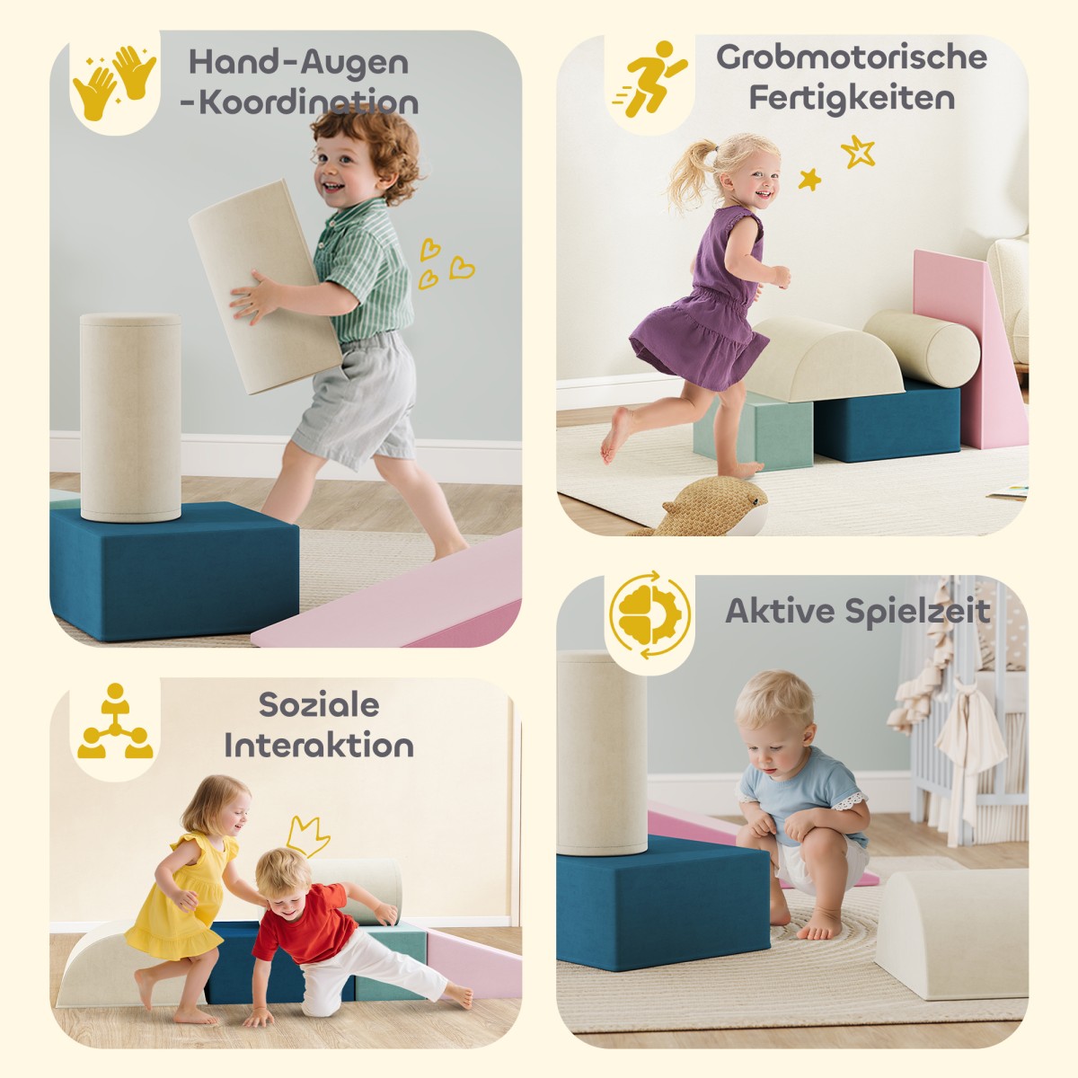 Σετ 5 τεμαχίων Foam Blocks για μωρά και νήπια Κτίριο Play Climbing Indoor Set Foam Colorful