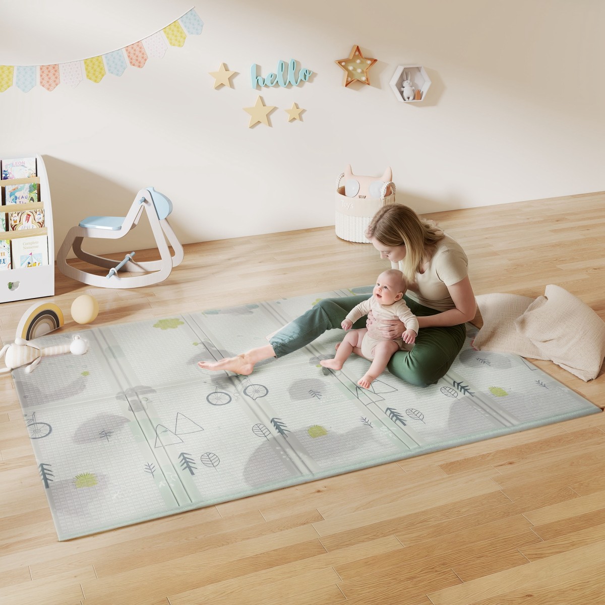 Baby Play Mat Animal Pattern Αφρός πάχους 1,5 cm Αντιολισθητική επένδυση