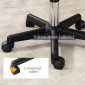 Σκαμπό σε ρολό ρυθμιζόμενο ύψος με πλάτη 72-84 cm ύψος 360° Περιστρεφόμενο σκαμπό εργασίας για σαλόνι γραφείου ανοιχτό καφέ