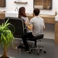 Σκαμπό ρολό ρυθμιζόμενο ύψος με πλάτη περιστρεφόμενο σκαμπό 59-75 cm Σκαμπό εργασίας 360° περιστρεφόμενο μαύρο