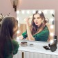 Καθρέφτης καλλυντικών LED, 3 λειτουργίες φωτισμού, ρυθμιζόμενο, χειριστήριο αφής, USB, 58x48cm, λευκό