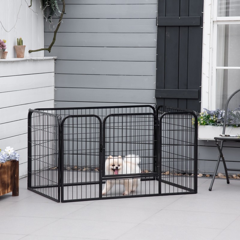 Πτυσσόμενο Puppy Run 1 Door 129cm x 84cm x 70cm Μαύρο