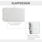Κινητό τραπέζι μασάζ 3 ζωνών πτυσσόμενο τραπέζι μασάζ με προσκέφαλο υποβραχιόνιο τσάντα μεταφοράς ρυθμιζόμενο καθ' ύψος κρεβάτι μασάζ αλουμινίου φορητό συμπ. αξεσουάρ πάγκος μασάζ έως 225 κιλά φορτίο λευκό