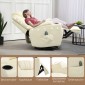 Καρέκλα χαλάρωσης με λειτουργία μασάζ, ανακλινόμενη πλάτη, περιστρεφόμενη, έως 150 κιλά, τεχνητό δέρμα, κρεμ λευκό