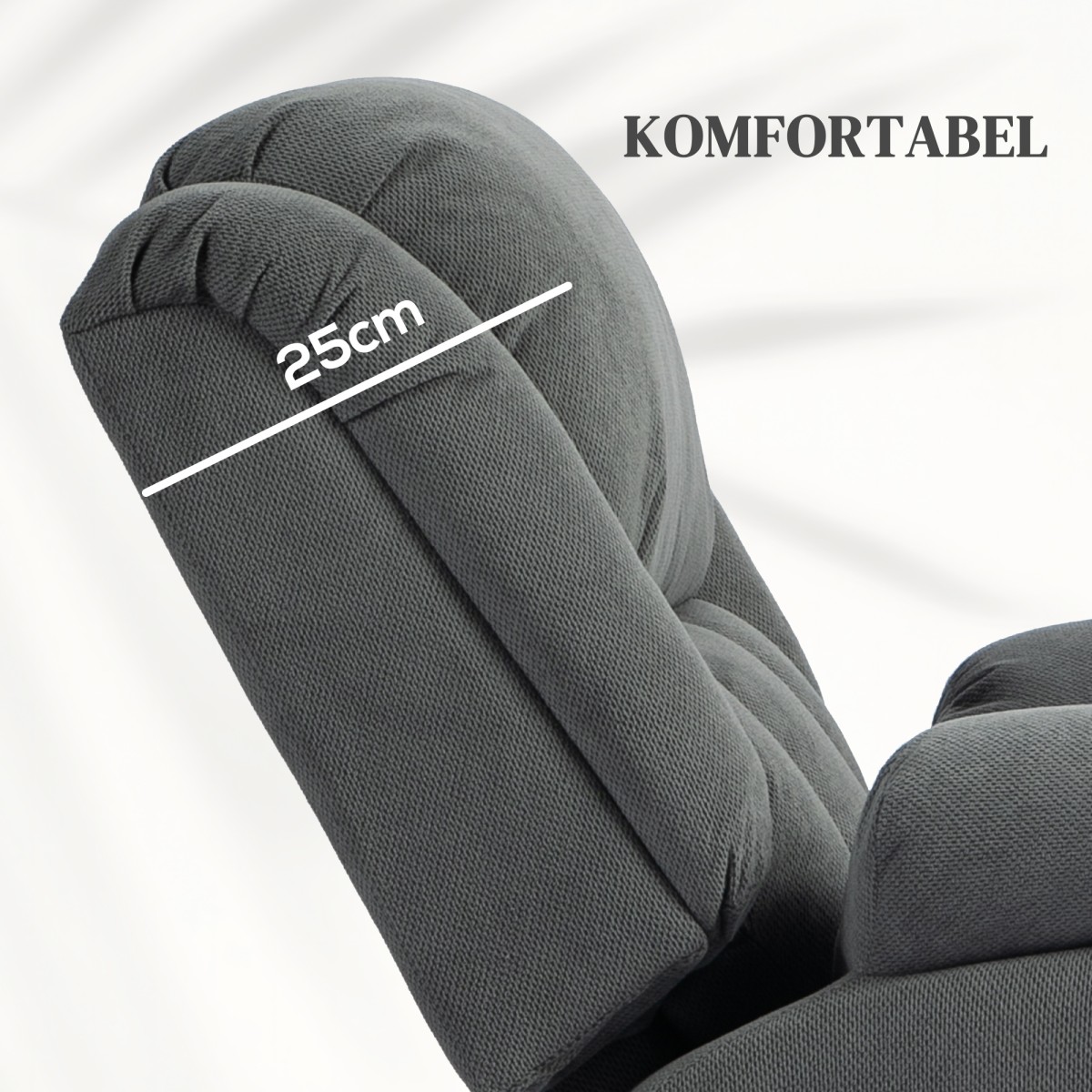 Πολυθρόνα τηλεόρασης με λειτουργία μασάζ και θερμότητας, Ηλεκτρική όρθια πολυθρόνα, τηλεχειριστήριο, πλαϊνές τσέπες, γκρι