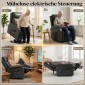 Καρέκλα Riser and Relax για ηλικιωμένους, Ηλεκτρική καρέκλα από συνθετικό δέρμα με διπλό κινητήρα, μαξιλάρι με πούπουλα, μαύρο