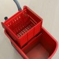 Κάδος σφουγγαρίστρας 20L με Wringer και χερούλι, Κάδος σφουγγαρίστρας σε ρόδες, Πλαστικό, Κόκκινο