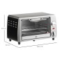 Μίνι φούρνος 10 L 750 W 100-230℃ 60 λεπτά. Χρονοδιακόπτης με ταψί, σχάρα γκριλ και αφαιρούμενο ταψί βάσης, φούρνος πίτσας ασημί