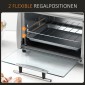 Μίνι φούρνος 10 L 750 W 100-230℃ 60 λεπτά. Χρονοδιακόπτης με ταψί, σχάρα γκριλ και αφαιρούμενο ταψί βάσης, φούρνος πίτσας ασημί
