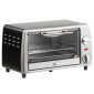 Μίνι φούρνος 10 L 750 W 100-230℃ 60 λεπτά. Χρονοδιακόπτης με ταψί, σχάρα γκριλ και αφαιρούμενο ταψί βάσης, φούρνος πίτσας ασημί