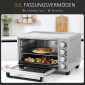 Μίνι φούρνος 32L 100 °C-230 °C 1600 W μίνι φούρνος με ταψί, ταψί για ψίχουλα, σχάρα γκριλ και 3 λειτουργίες μαγειρέματος, φούρνος πίτσας με χρονοδιακόπτη, λαβή ταψιού, ανοξείδωτο ατσάλι, ασήμι
