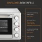 Μίνι φούρνος 32L 100 °C-230 °C 1600 W μίνι φούρνος με ταψί, ταψί για ψίχουλα, σχάρα γκριλ και 3 λειτουργίες μαγειρέματος, φούρνος πίτσας με χρονοδιακόπτη, λαβή ταψιού, ανοξείδωτο ατσάλι, ασήμι