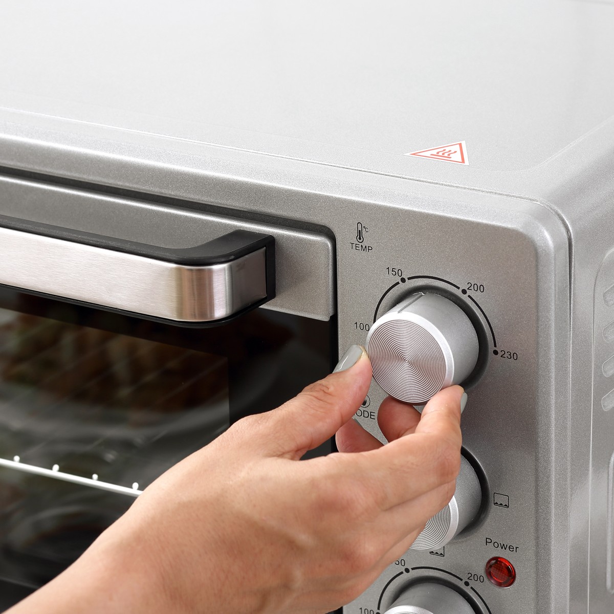Μίνι φούρνος 32L 100 °C-230 °C 1600 W μίνι φούρνος με ταψί, ταψί για ψίχουλα, σχάρα γκριλ και 3 λειτουργίες μαγειρέματος, φούρνος πίτσας με χρονοδιακόπτη, λαβή ταψιού, ανοξείδωτο ατσάλι, ασήμι