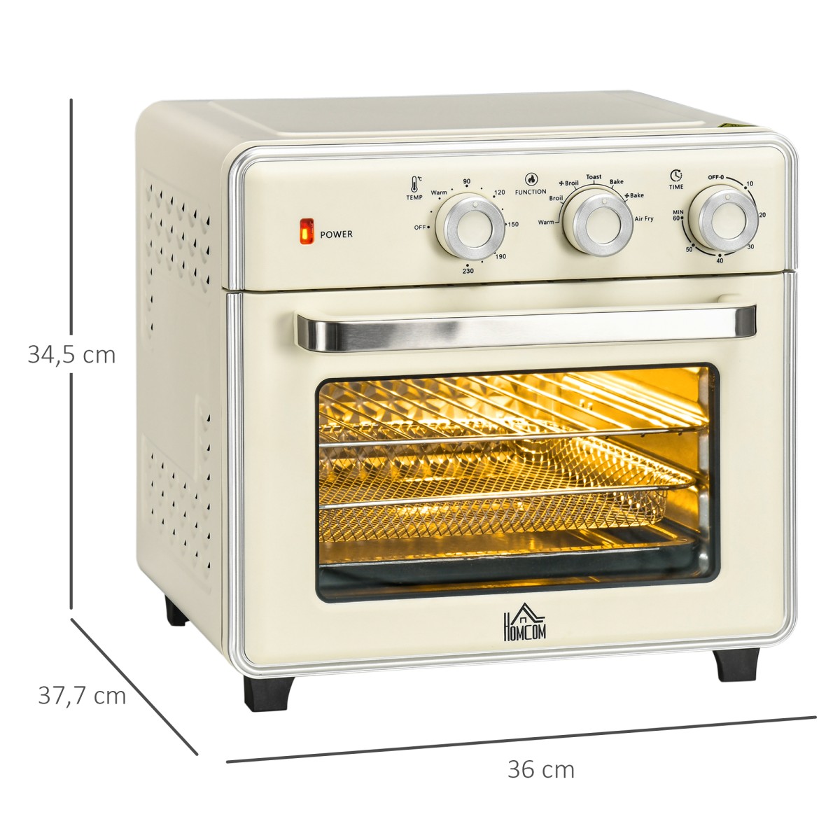 Μίνι φούρνος 5 σε 1, χωρητικότητα 20 λίτρων, 1400 W, 1 σχάρα ψησίματος, 1 ταψί, 60 λεπτά. μετρών την ώραν