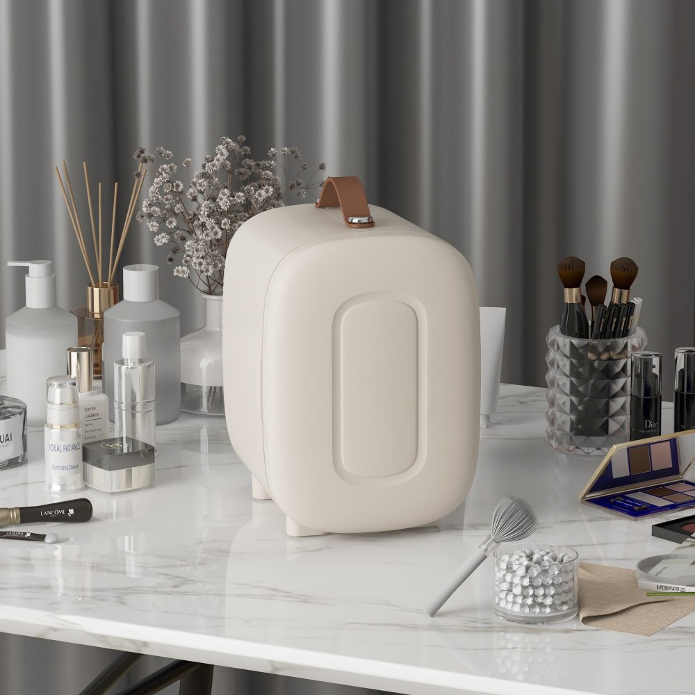 Mini Fridge Beauty Fridge, χωρητικότητας 4 L, 20,3 x 26,3 x 28 cm, κρεμ λευκό