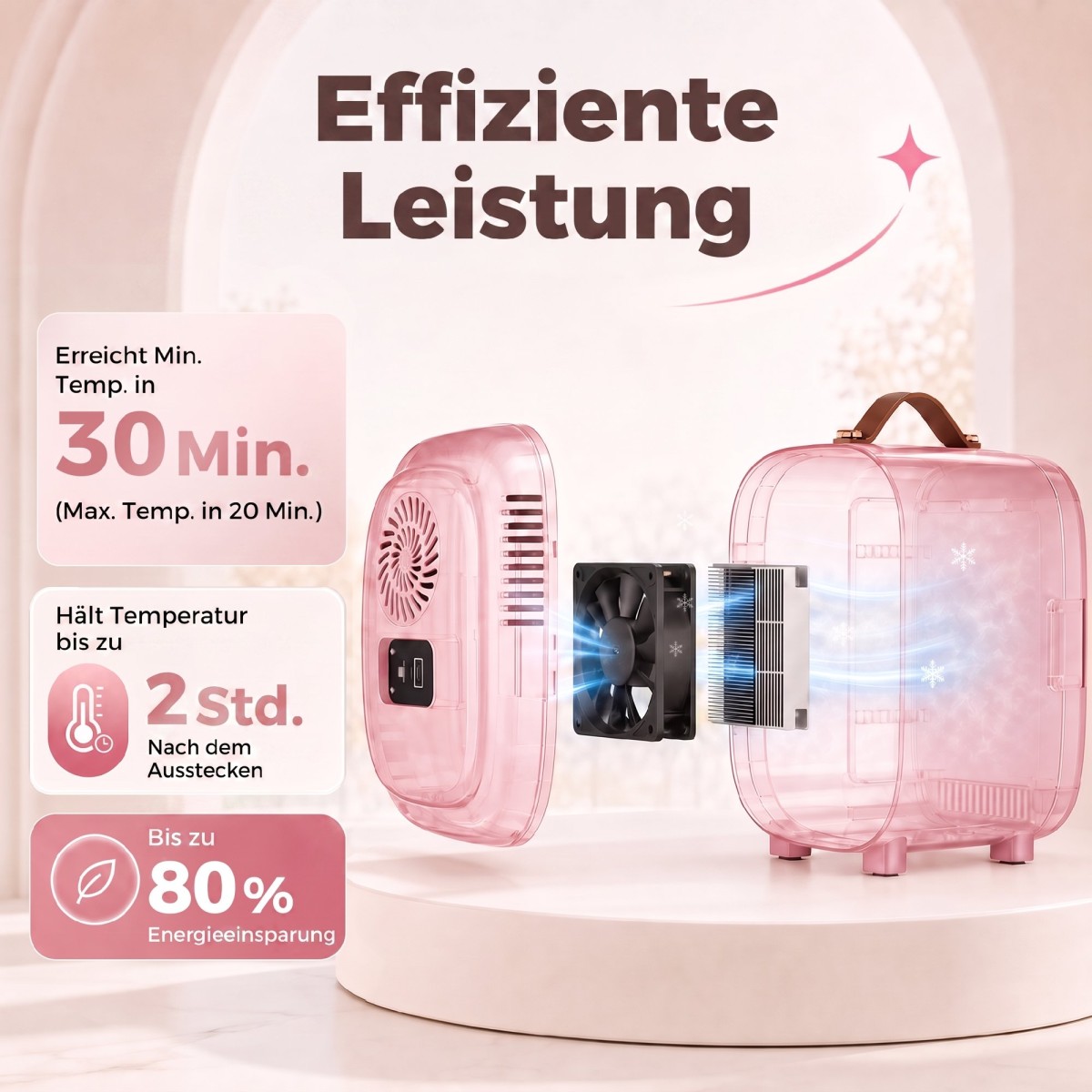 Mini Fridge Fridge Beauty Fridge, 4 L χωρητικότητας, 20,3 x 26,3 x 28 cm, Ροζ
