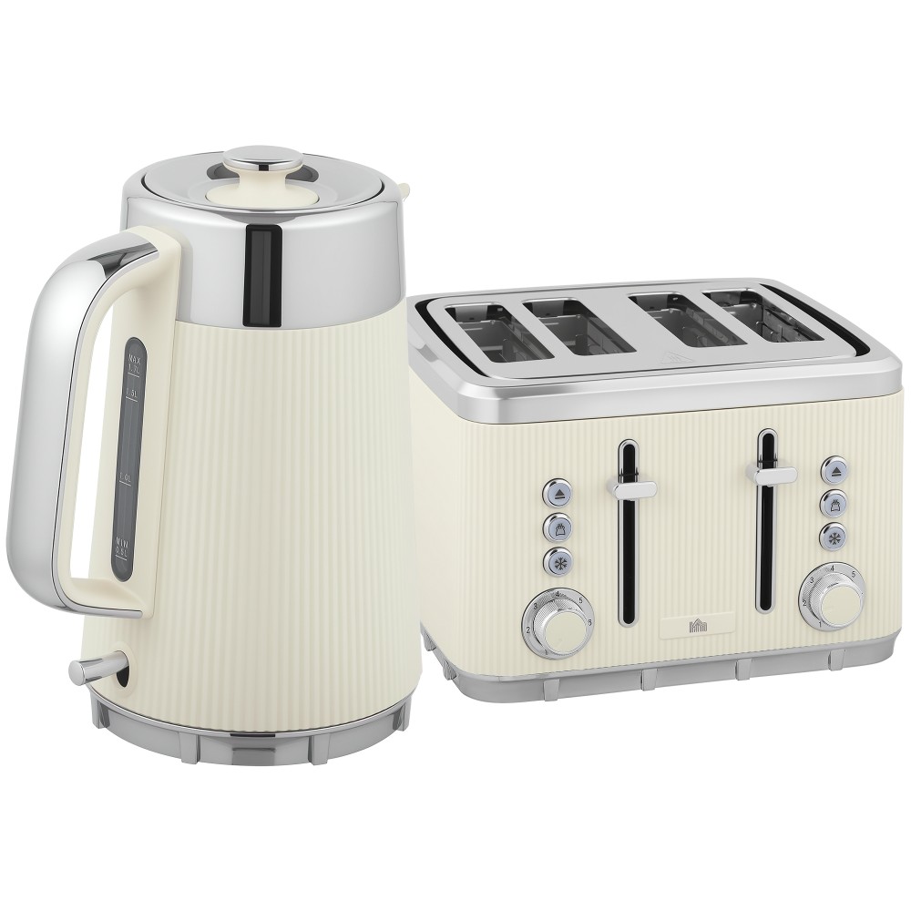 Βραστήρας 2200W, 1,7L με λειτουργία γρήγορου βρασμού, φίλτρο αφαλάτωσης και τοστιέρα 4 τμημάτων με 7 επίπεδα μαυρίσματος, κρέμα