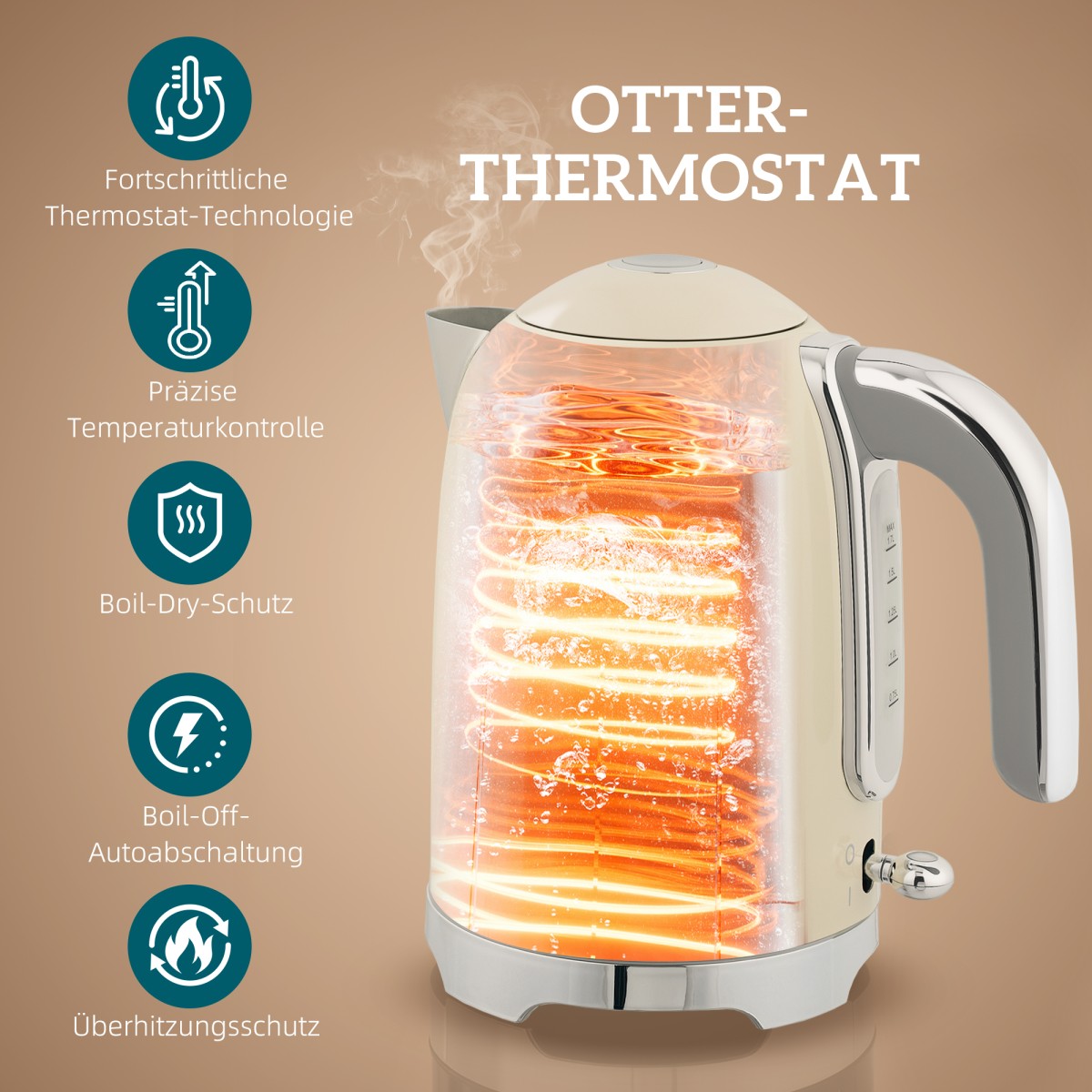 Σετ βραστήρα και τοστιέρα, 2200W, 7 επίπεδα ροδίσματος, διάφορες λειτουργίες, κρέμα