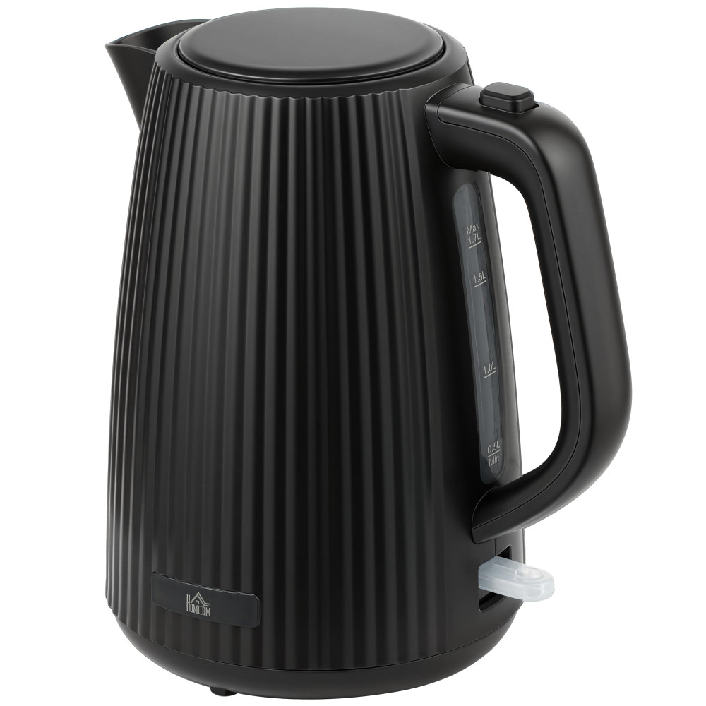 Ηλεκτρικός βραστήρας, 1,7L, λειτουργία ταχείας βρασμού, 2200W, με αφαιρούμενο φίλτρο αλάτων, αυτόματη απενεργοποίηση, μαύρο