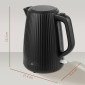 Ηλεκτρικός βραστήρας, 1,7L, λειτουργία ταχείας βρασμού, 2200W, με αφαιρούμενο φίλτρο αλάτων, αυτόματη απενεργοποίηση, μαύρο