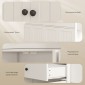 Rolling Kitchen Island 2 συρτάρια 2 ντουλάπια Στήριγμα μπαχαρικών Στήριγμα για πετσέτες ράφι μαχαιριών MDF Λευκό