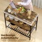Baker's Rack, ράφι κουζίνας 3 επιπέδων με ατσάλινο πλαίσιο, ρουστίκ καφέ + μαύρο
