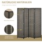 Πτυσσόμενο Διαχωριστικό Δωματίου Pine Bamboo 180 x 180 cm Καφέ Μαύρο