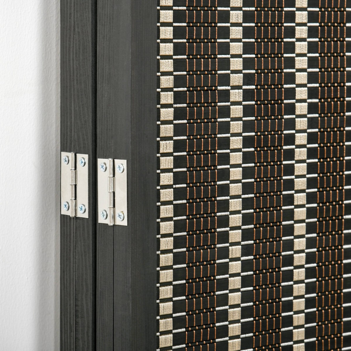 Πτυσσόμενο Διαχωριστικό Δωματίου Pine Bamboo 180 x 180 cm Καφέ Μαύρο