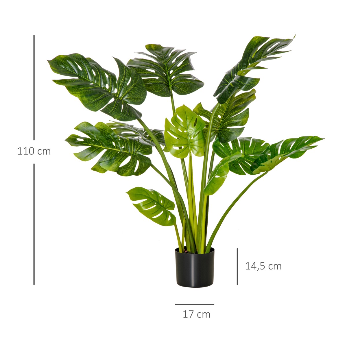 Τεχνητά φυτά 110 cm τεχνητά monstera τεχνητά φυτά σε γλάστρα τεχνητό δέντρο φυτό εσωτερικού χώρου διακοσμητικό φυτό φυτό γραφείου πλαστική γλάστρα για εσωτερική και εξωτερική χρήση