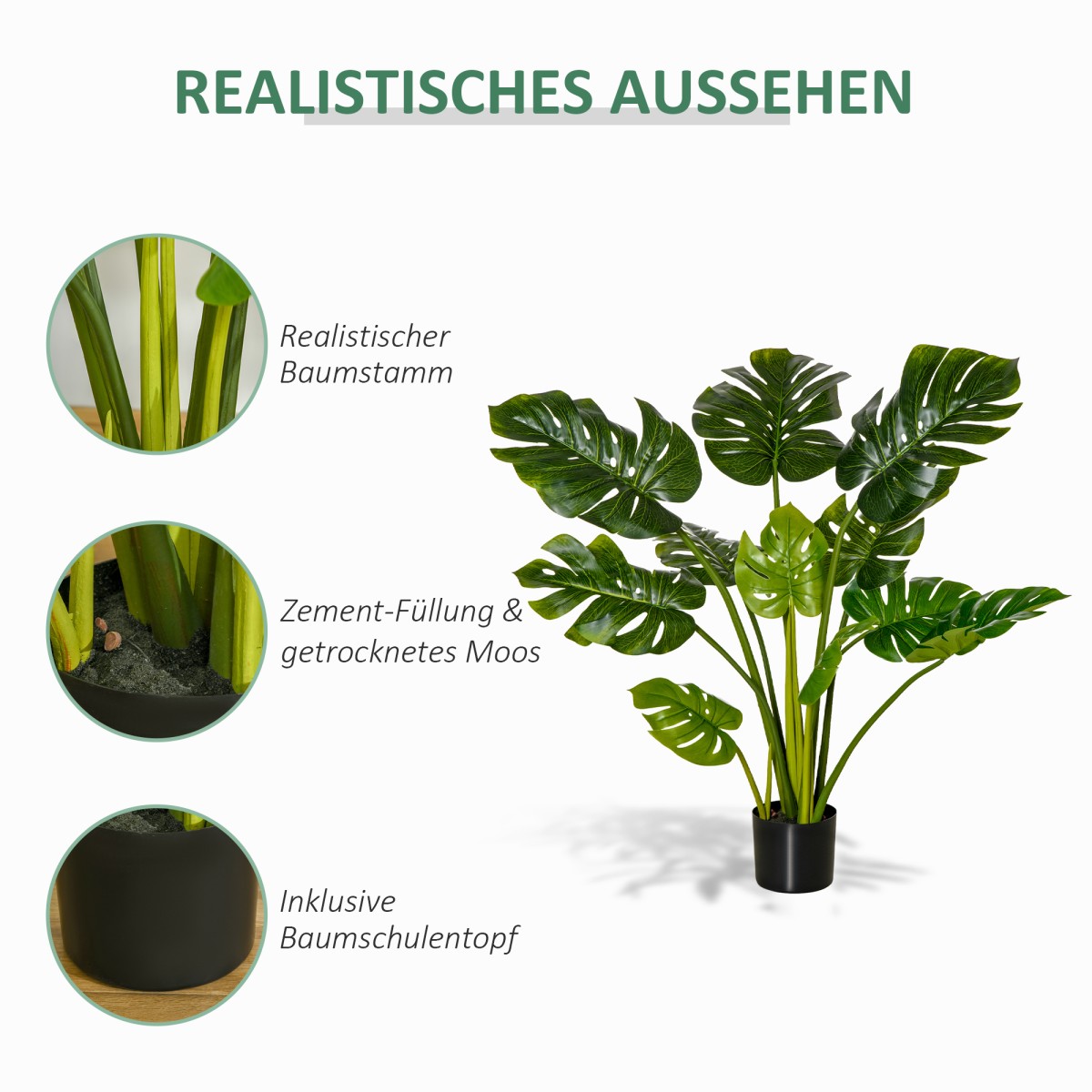 Τεχνητά φυτά 110 cm τεχνητά monstera τεχνητά φυτά σε γλάστρα τεχνητό δέντρο φυτό εσωτερικού χώρου διακοσμητικό φυτό φυτό γραφείου πλαστική γλάστρα για εσωτερική και εξωτερική χρήση