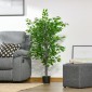 Τεχνητό δέντρο Ficus Τεχνητό φυτό Ρεαλιστική εμφάνιση Γλάστρα τσιμέντου 135cm Easy Care Πλαστικό Πράσινο