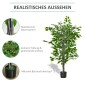 Τεχνητό δέντρο Ficus Τεχνητό φυτό Ρεαλιστική εμφάνιση Γλάστρα τσιμέντου 135cm Easy Care Πλαστικό Πράσινο