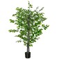 Τεχνητό δέντρο Ficus Τεχνητό φυτό Ρεαλιστική εμφάνιση Γλάστρα τσιμέντου 135cm Easy Care Πλαστικό Πράσινο