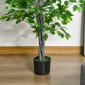 Τεχνητό δέντρο Ficus Τεχνητό φυτό Ρεαλιστική εμφάνιση Γλάστρα τσιμέντου 135cm Easy Care Πλαστικό Πράσινο