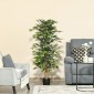 Τεχνητό δέντρο ficus μεγάλο τεχνητό δέντρο 150 cm, τεχνητό φυτό, πλαστικά τεχνητά φυτά σε γλάστρα, ψεύτικο φυτό σαν πραγματικό για σαλόνι, κρεβατοκάμαρα, γραφείο, κήπο, δώρο μοντέρνας διακόσμησης