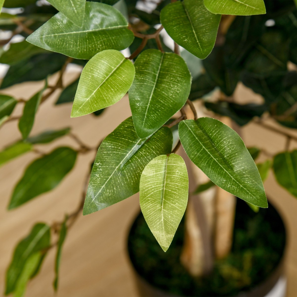 Τεχνητό δέντρο ficus μεγάλο τεχνητό δέντρο 150 cm, τεχνητό φυτό, πλαστικά τεχνητά φυτά σε γλάστρα, ψεύτικο φυτό σαν πραγματικό για σαλόνι, κρεβατοκάμαρα, γραφείο, κήπο, δώρο μοντέρνας διακόσμησης